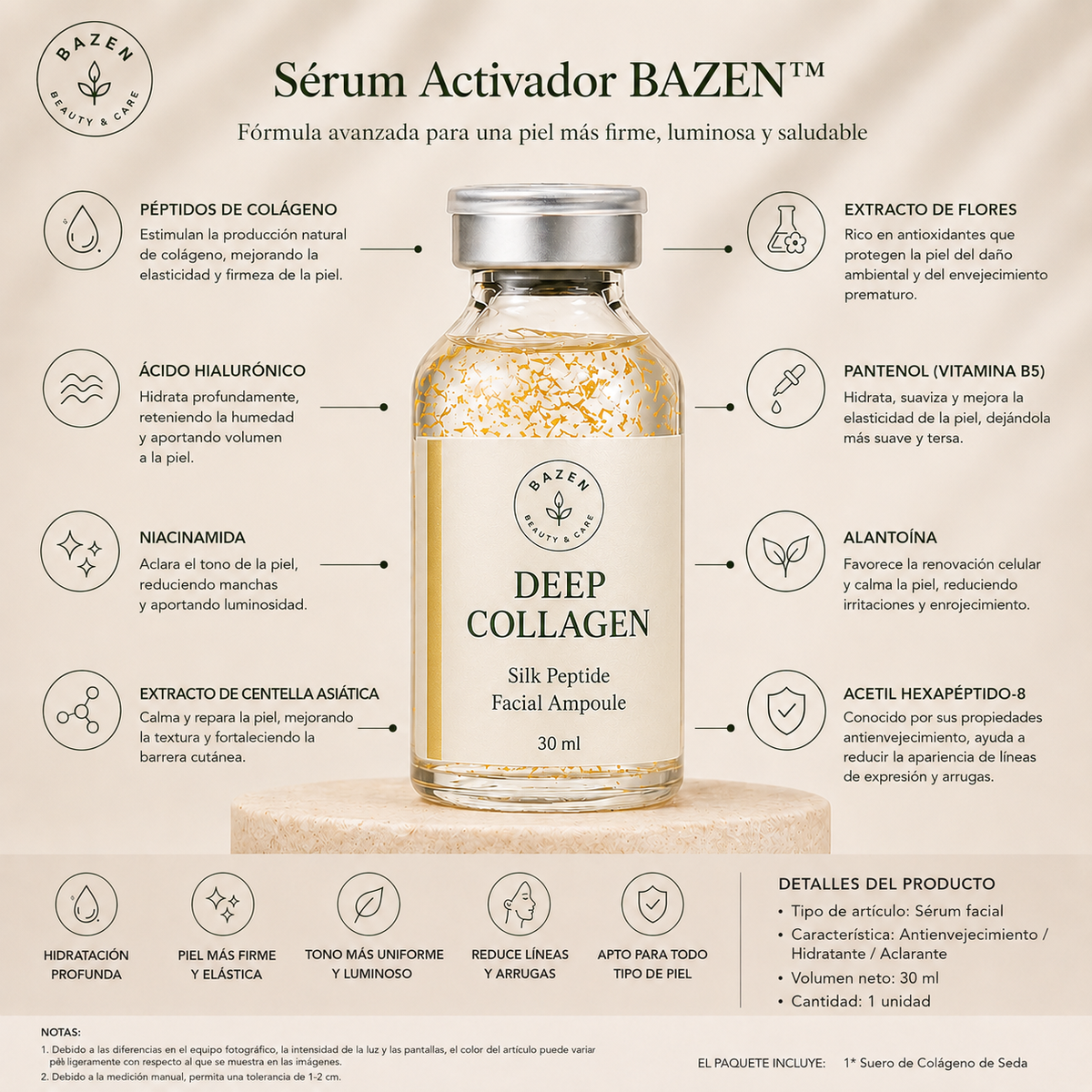Presentación y características del Sérum Activador BAZEN