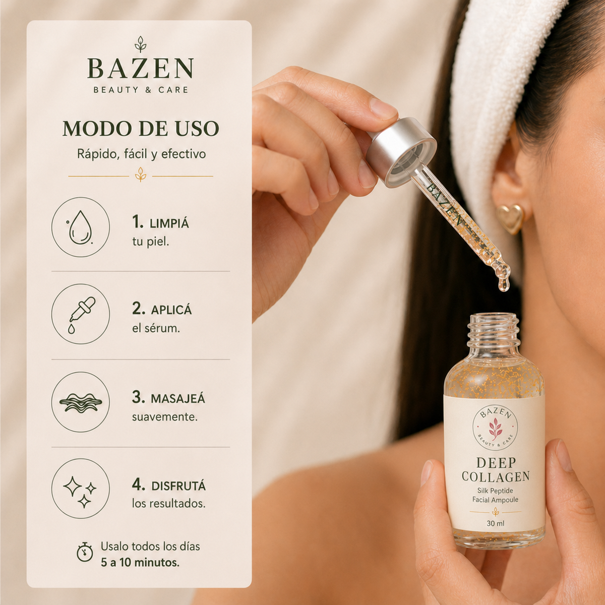 Aplicación paso a paso del Sérum Activador BAZEN