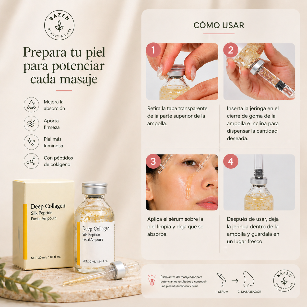 Sérum Activador Ampolla de Colágeno Profundo - BAZEN™