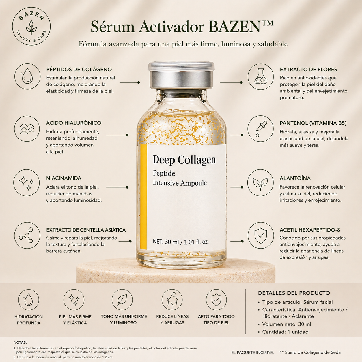 Sérum Activador Ampolla de Colágeno Profundo - BAZEN™